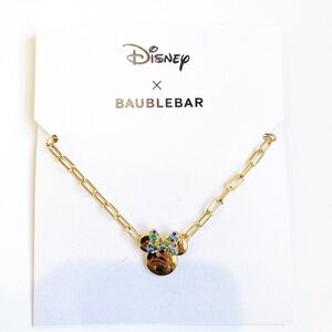 Disney X Baublebar gold Minnie necklace (blue/green stones)